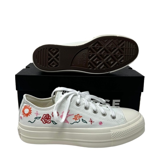 Converse Chuck Taylor Lift Platform Sneakers Canvas White Shoes Women's A10822C - Picture 9 of 11